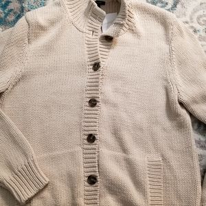 Lands End NWT cream cardigan,size Large